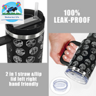 63 National Parks Water Bottle with Stickers,40 Oz Tumbler with Handle and Straw,2 Lids,40 Oz Double Wall Insulated Tumbler,Stainless Steel Leak Proof Tumbler,Travel Coffee Mug (Black)