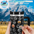 63 National Parks Water Bottle with Stickers,40 Oz Tumbler with Handle and Straw,2 Lids,40 Oz Double Wall Insulated Tumbler,Stainless Steel Leak Proof Tumbler,Travel Coffee Mug (Black)