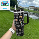 63 National Parks Water Bottle with Stickers,40 Oz Tumbler with Handle and Straw,2 Lids,40 Oz Double Wall Insulated Tumbler,Stainless Steel Leak Proof Tumbler,Travel Coffee Mug (Black)