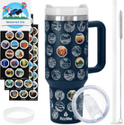 63 National Parks Water Bottle with Stickers,40 Oz Tumbler with Handle and Straw,2 Lids,40 Oz Double Wall Insulated Tumbler,Stainless Steel Leak Proof Tumbler,Travel Coffee Mug (Black)