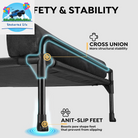 Elevated Raised Dog Bed-Cooling Outdoor Dog Cot Bed for Large Sized Dogs Three-Sided Fence Raised Pet Cot with Mesh & No-Slip Feet Dog Hammock Bed with Removable Bolster-41 X 27" Black