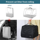 Portable Cat Litter Box: Leak-Proof, Lightweight, and Foldable Design for Convenient Travel (Black, 17 inches)