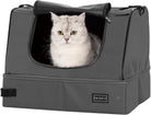 Portable Cat Litter Box: Leak-Proof, Lightweight, and Foldable Design for Convenient Travel (Black, 17 inches)
