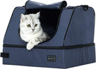Portable Cat Litter Box: Leak-Proof, Lightweight, and Foldable Design for Convenient Travel (Black, 17 inches)