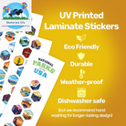 National Parks Water Bottle with 63 Waterproof Stickers - 32Oz Leakproof Insulated Stainless Steel with Straw - USA Hiker Gift Bottle (Blue)