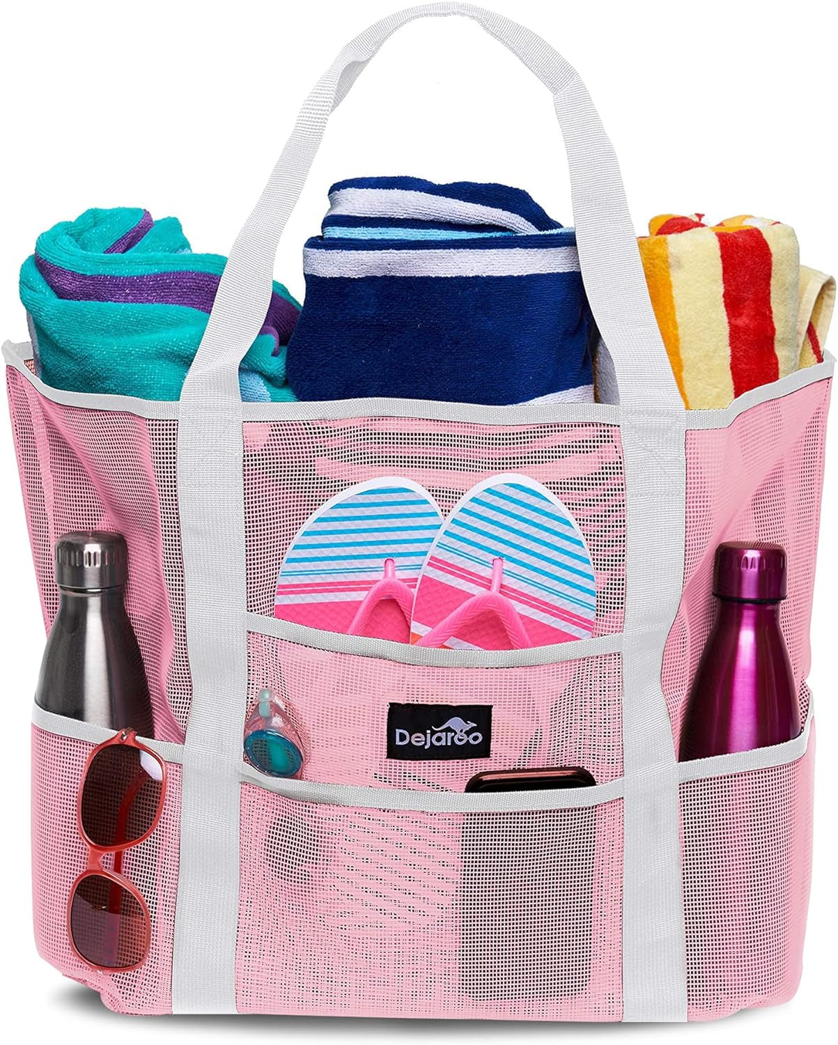 Mesh Sand Free Bag - Strong Lightweight Bag for Beach & Vacation Essentials. Tons of Storage!