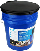 Camco Portable Toilet Bucket - Features 3 Bag Liners for Easy Clean up & Attached Carry Handle - Includes Seat and Lid Attachment (41549)