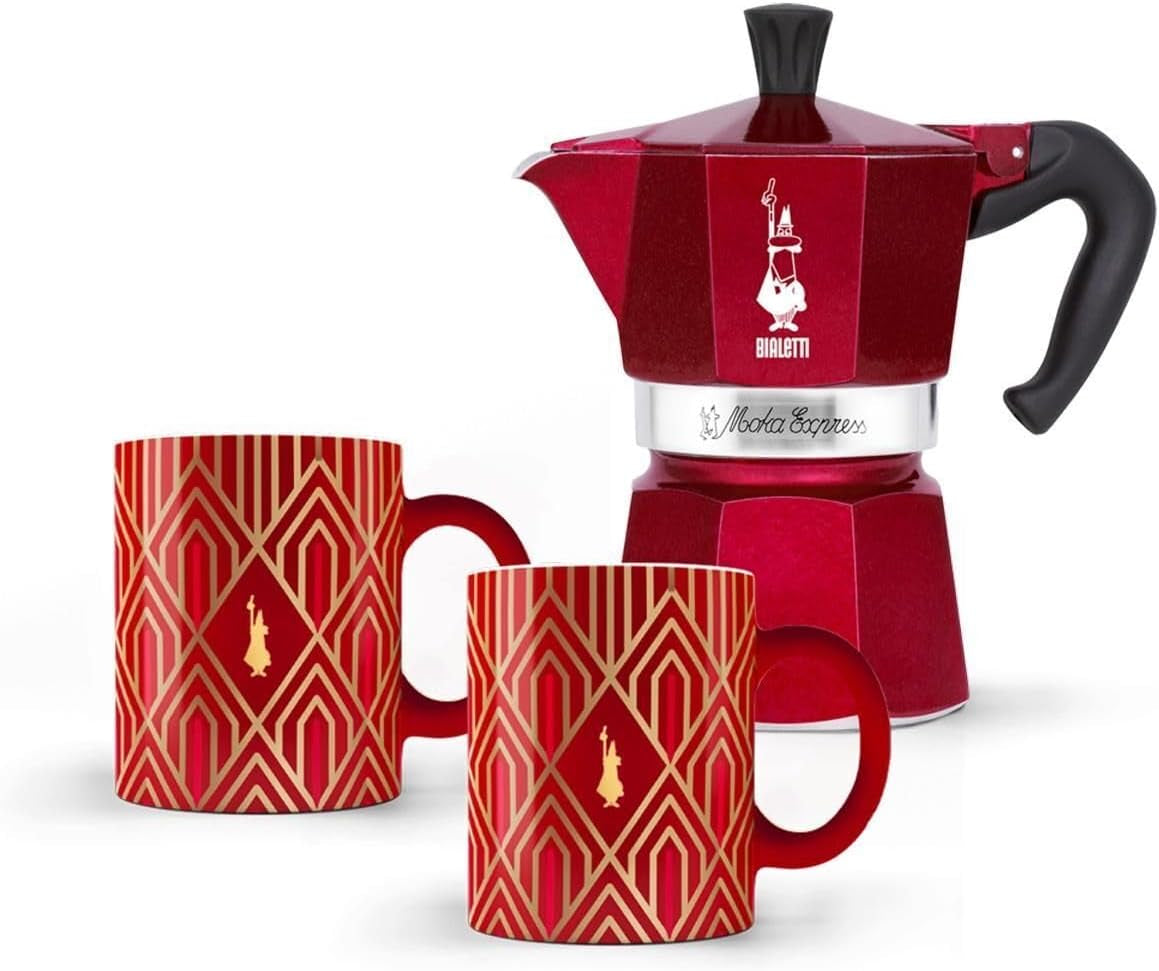 Bialetti - Moka Espress: Iconic Stovetop Espresso Maker, Makes Real Italian Coffee, Moka Pot 6 Cups (6 Oz), Aluminium, Silver