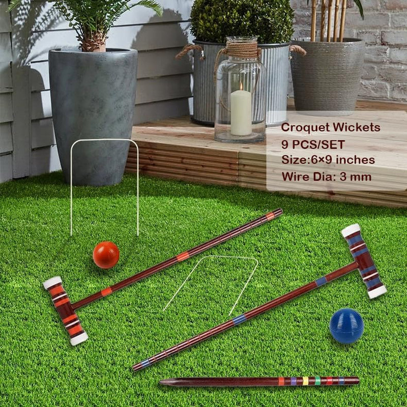 Outoss-Croquet Wickets,Replacement for Croquet Game,Set of 9 Pcs Wickets with White Plastic Coating