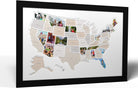 50 States USA Photo Map - Optional Framing Available - Made in America (White, Unframed)