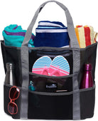 Mesh Sand Free Bag - Strong Lightweight Bag for Beach & Vacation Essentials. Tons of Storage!