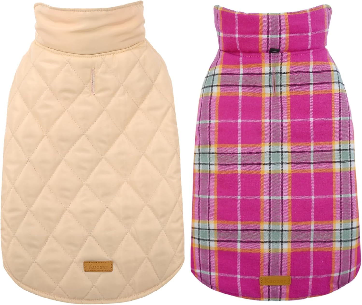 Reversible British Style Plaid Dog Winter Coat – Waterproof & Warm for Small, Medium & Large Dogs