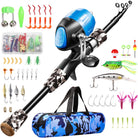 Kids Fishing Pole - Telescopic Fishing Rod and Reel Combo Kit - Fishing Gear, Fishing Lures, Carry on Bag, 70 Set Fully Fishing Equipment - for Boys, Girls, Youth