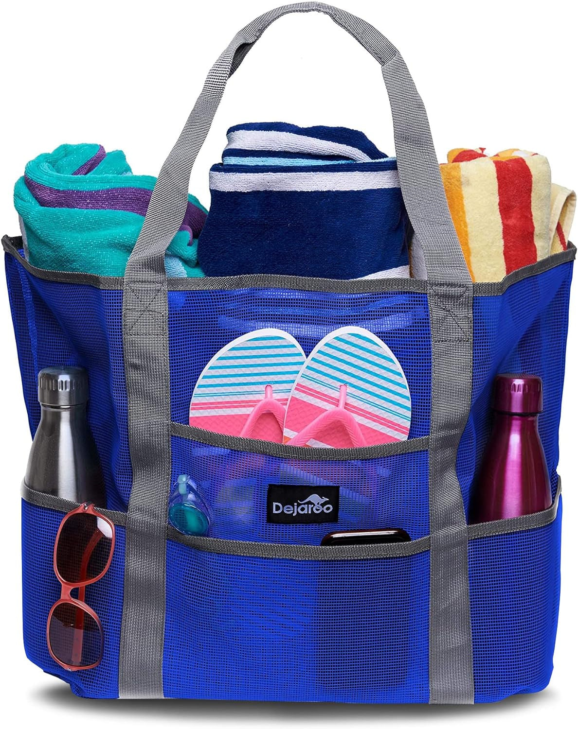 Mesh Sand Free Bag - Strong Lightweight Bag for Beach & Vacation Essentials. Tons of Storage!