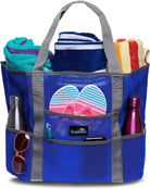 Mesh Sand Free Bag - Strong Lightweight Bag for Beach & Vacation Essentials. Tons of Storage!