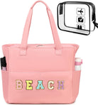 Beach Pool Bags Tote for Women Ladies Large Gym Tote Carry on Bag with Wet Compartment for Weekender Travel Waterproof