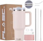 40 Oz Travel Mug: The Ultimate Spill-Proof Hydration Solution with Stylish Accessories (Rose Quartz Edition)