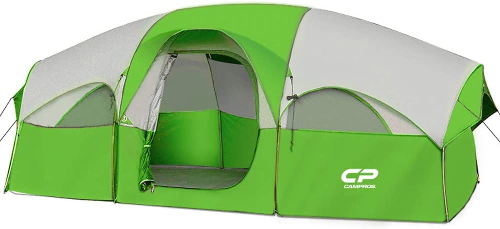 Cousin Campout Fortress for 8 with 5 Mesh Windows, Cozy Divider, Weather-Resistant Features, and Travel Bag for Snacks