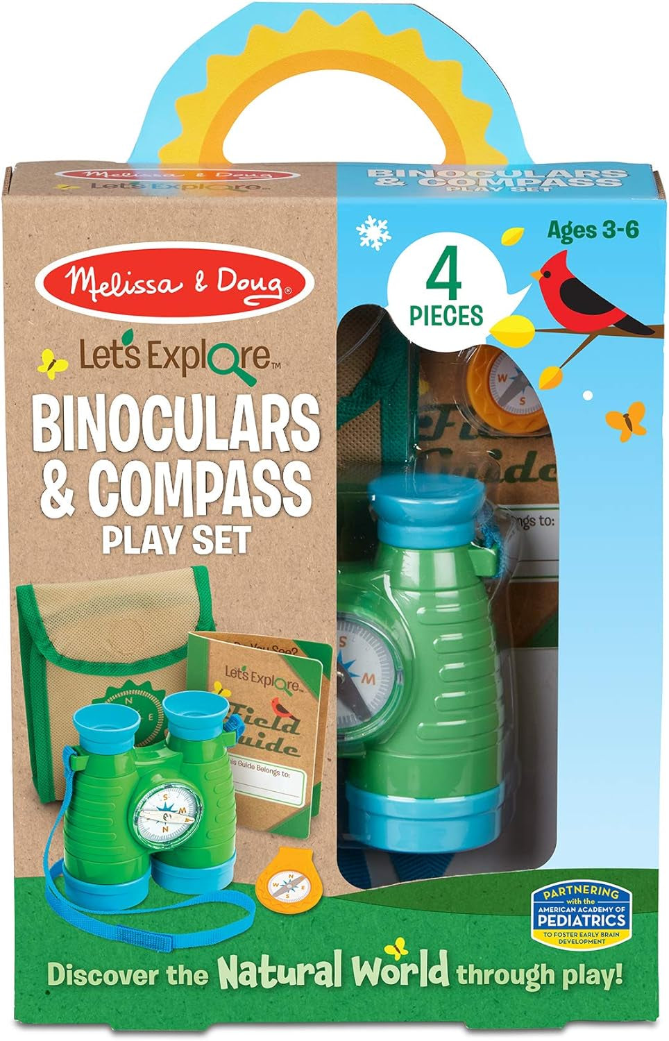 Melissa & Doug Let’S Explore Light & Sound Camping Lantern Play Set, Lantern, 3 Double-Sided Cards to Set the Scene (Cards Store in Bottom of Lantern), Collectible Medallion