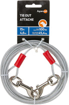 Petmate Cider Mills Dog Tie Out Cable - 1700 Lbs Break Strength - 30Ft Cable, Silver