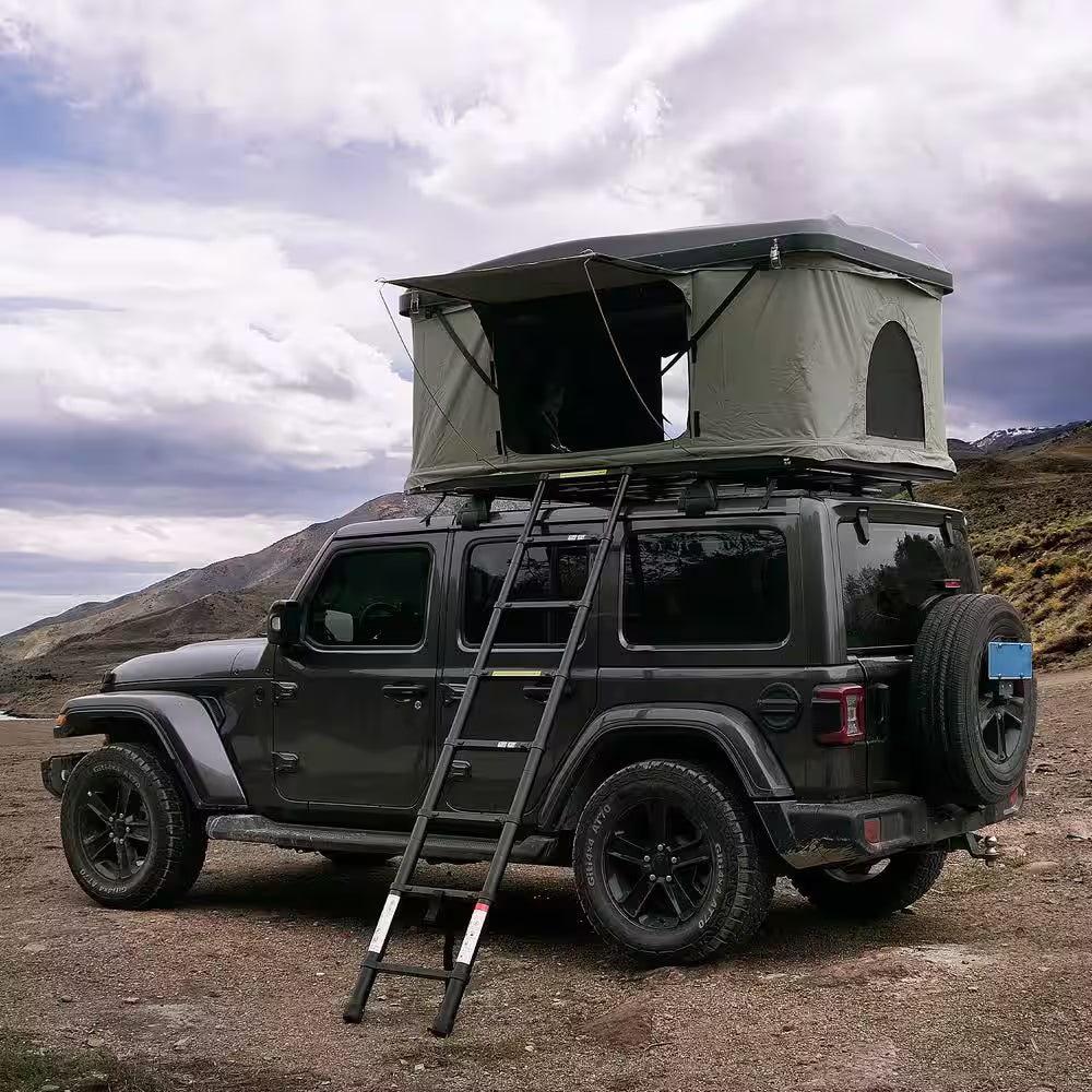 Nomad Black Hard Shell and Green Fabric 2-Person Car Rooftop Tent