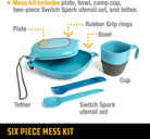 UCO 6-Piece Camping Mess Kit with Bowl, Plate, Camp Cup, and Switch Spork Utensil Set