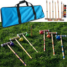 Hey! Play! 6-Player Croquet Set - Outdoor Games with Wood Mallets, Balls, Posts, Wickets, and Carry Case - Vintage Yard Games for Adults and Kids