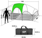 Tent 8 Person Camping Tents, Weather Resistant Family Tent, 5 Large Mesh Windows, Double Layer, Divided Curtain for Separated Room, Portable with Carry Bag