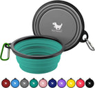 Collapsible Dog Bowls for Travel, 2-Pack Dog Portable Water Bowl for Dogs Cats Pet Foldable Feeding Watering Dish for Traveling Camping Walking with 2 Carabiners, BPA Free