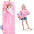 Iplay, Ilearn Kid Sleeping Bag, Toddler Girl Boy Nap Mat, Plush Unicorn Dinosuar Slumber Bag 2 in 1 Pink Pillow Daycare Preschool Kindergarten Birthday Gift Travel Sleepover 3 4 5 6 7 8 10 12 Yr Child