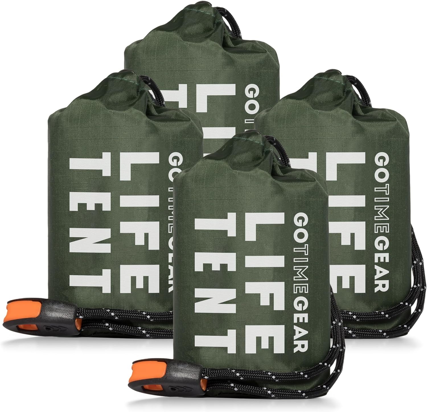 Go Time Gear Life Tent Emergency Survival Shelter – 2 Person Emergency Tent – Use as Survival Tent, Emergency Shelter, Tube Tent, Survival Tarp - Includes Survival Whistle & Paracord