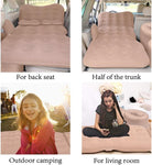 SAYGOGO Inflatable Car Air Mattress Travel Bed - Thickened Car Camping Bed Sleeping Pad with Car Air Pump 2 Pillows for Car Tent SUV Sedan Pickup Back Seat - Beige