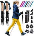 Walking Sticks for Women - 14.5" Foldable Hiking Poles for Backpacking, Exercising and Traveling, Set of 2 Aluminum Nordic Collapsible Trekking Poles