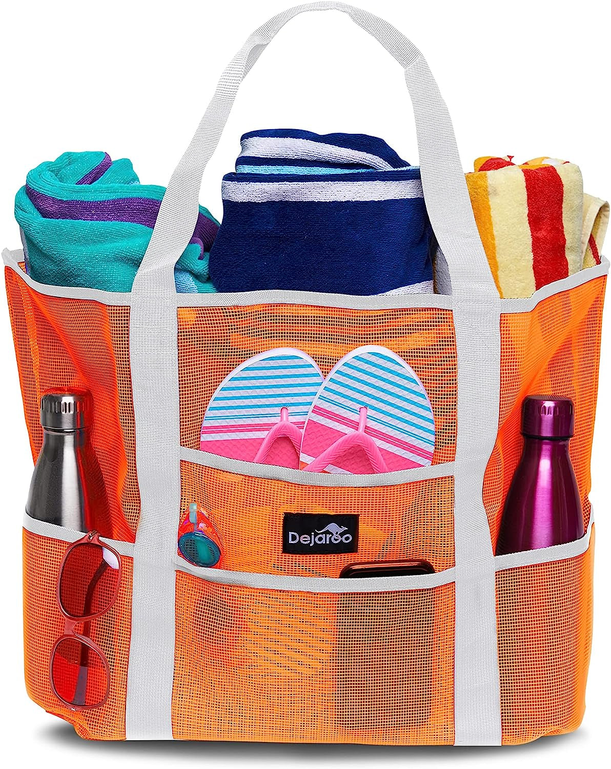 Mesh Sand Free Bag - Strong Lightweight Bag for Beach & Vacation Essentials. Tons of Storage!