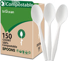 100% Compostable No Plastic Knives Forks Spoons Utensils, the Heavyweight Heavy Duty Flatware Is Eco Friendly Products for Lounge Party Wedding BBQ Picnic Camping.