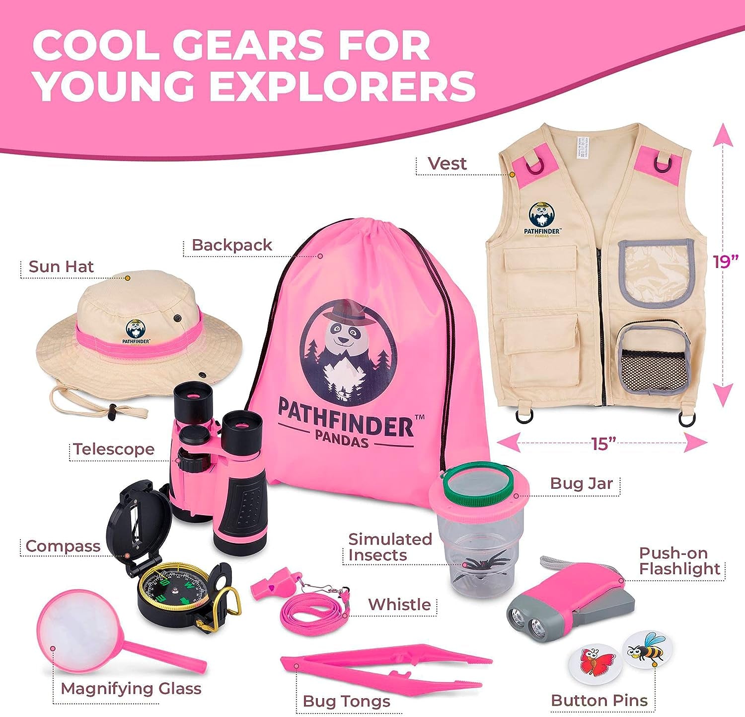 Kids Explorer Kit with Safari Vest & Hat for 3-7 Year Old Boys & Girls - Safari Costume Kids, Zoo Keeper, Paleontologist, Bug Kit & More - Explorer Kit for Kids outside Toys STEM Gift + Bug Ebook