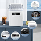 Portable Countertop Ice Maker with Self-Cleaning Function, Handle, Ice Scoop, and Dual Size Bullet Ice Cubes