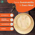 ECO SOUL Compostable Palm Leaf Dinnerware: Eco-Friendly, Durable & Microwave-Safe