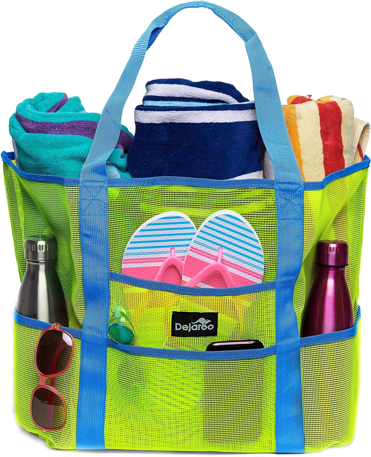 Mesh Sand Free Bag - Strong Lightweight Bag for Beach & Vacation Essentials. Tons of Storage!