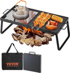 VEVOR Folding Campfire Grill, Heavy Duty Steel Mesh Grate, 22.4" Portable Camping Grates over Fire Pit, Camp Fire Cooking Equipment with Legs Carrying Bag, Grilling Rack for Outdoor Open Flame Cooking