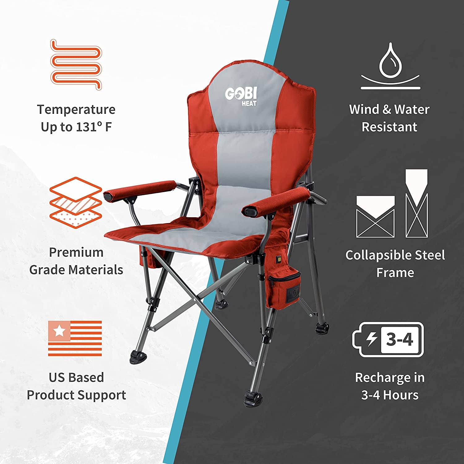 Gobi Heat's Toast Your Tush Terrain Chair - The Ultimate Recliner for Frostbite-Free Adventures with a Side of Warmth!