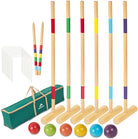 Apudarmis Six Player Croquet Set with Premiun Rubber Wooden Mallets 28In,Colored Ball,Wickets,Stakes - Lawn Backyard Game Set for Adults/Teenagers/Family (Large Carry Bag Including)