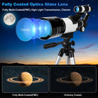Portable Refractor Telescope 300/70 (15X-150X) | Phone Adapter & Tripod | Astronomy Gift for Kids & Adults
