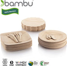 Bambu, Veneerware Disposable Bamboo round Plates, 100% Biodegradable Flat Tableware - 11", Pack of 25