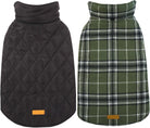 Reversible British Style Plaid Dog Winter Coat – Waterproof & Warm for Small, Medium & Large Dogs