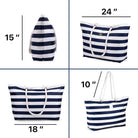 Bag&Carry Large Beach Tote Bag with Zipper - XL Beach Bags Waterproof Sandproof - Oversized Beach Bag with Pockets