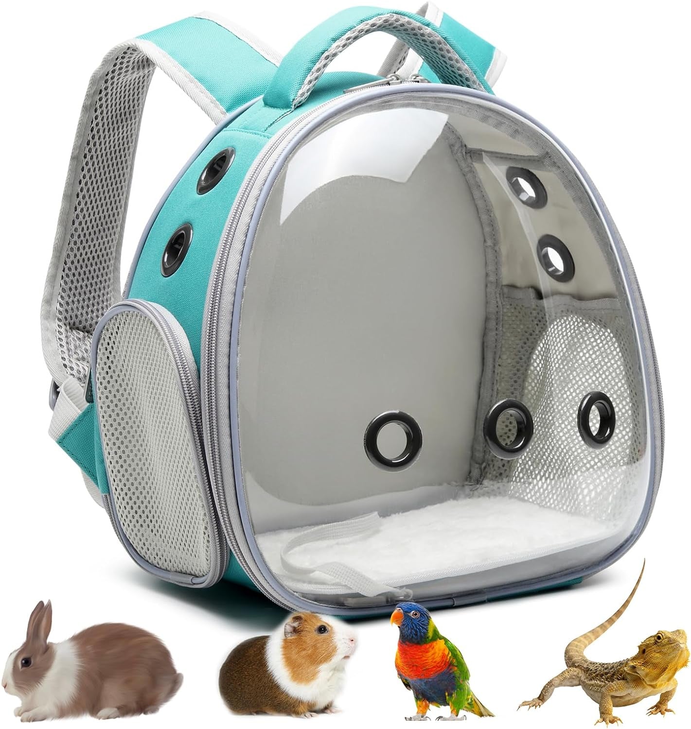 Portable Travel Pet Backpack Carrier Hamster Bag Guinea Pig Bird Small Dog Cat Backpack Turtle Carrier Rabbit Cage Rabbit Guinea Pig Squirrel Bearded Dragon Breathable Hangbag (Pink)