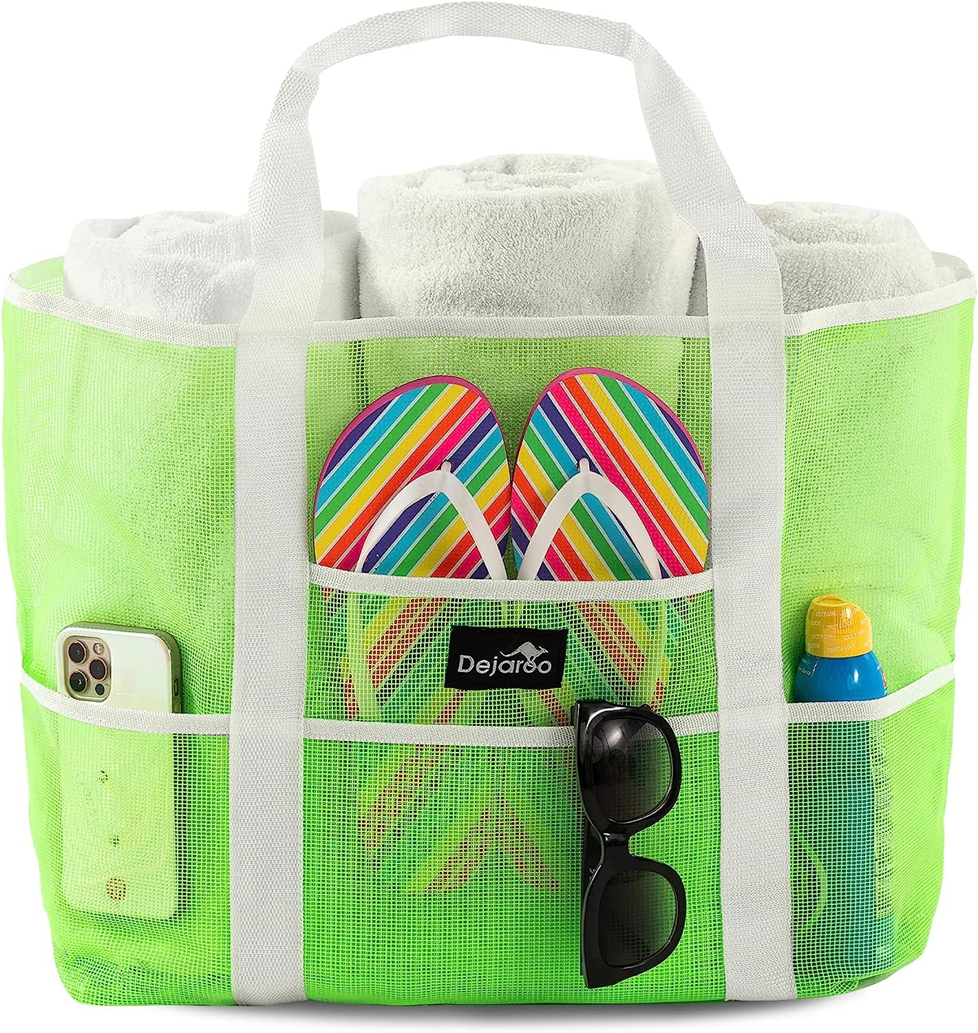 Mesh Sand Free Bag - Strong Lightweight Bag for Beach & Vacation Essentials. Tons of Storage!