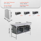 47.2-In Gray Extruded Aluminum Square Folding Picnic Table