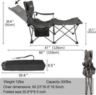 Apollo Walker Folding Camping Chairs Reclining Beach Chairs for Adults Portable Sun Chairs Outdoor Lounger with Carry Bag,For Fishing,Camp,Picnics